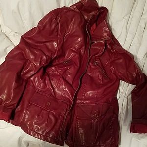 Maroon leather jacket